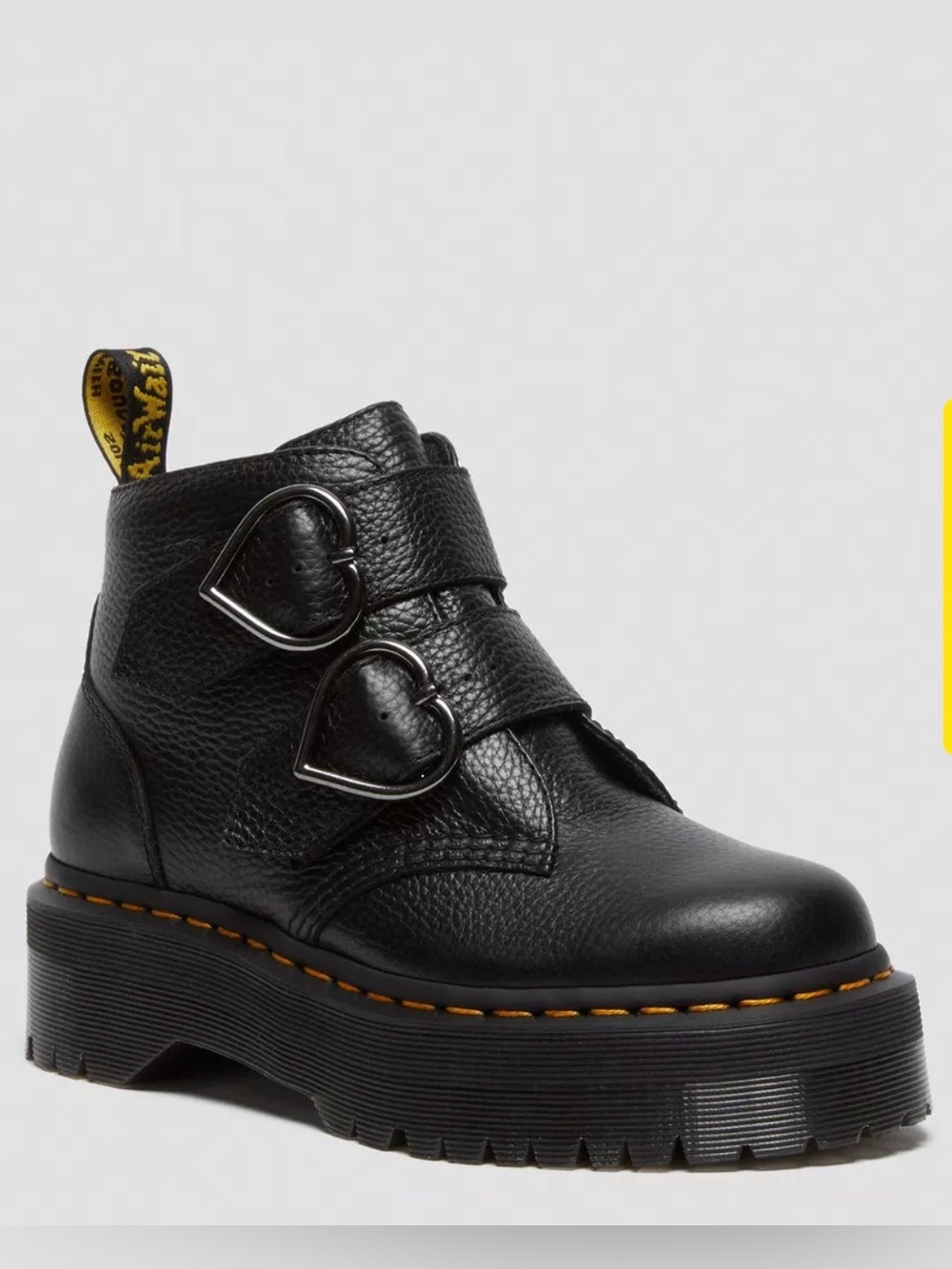 Dr. Martens Devon Heart Leather Platform boots goth emo baby bat women’s 5 alt